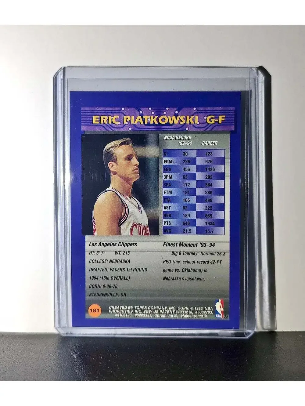 Eric Piatkowski Rookie 1994-95 Topps Finest #181 Card
